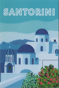 New 2023 Travel Image Card 4"x6" 9733.2 Santorini Greece White House Blue Dome - Picture 1 of 6