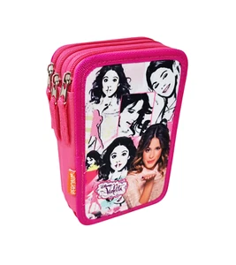 Disney Violetta Astuccio Multiscomparto 3 Zip Scuola Completo 44 Pezzi - Imagen 1 de 3