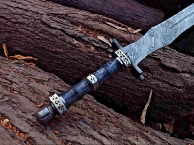 Viking Sword Hand Forged Damascus Sword Medieval Cosplay Camping & Outdoor Sword - Image 1 of 4