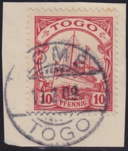 DR Kolonien Togo Mi.-Nr. 9 Lome Togo Briefstück einwandfrei - Bild 1 von 1