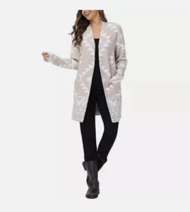 Cárdigan Frye Avena Combo Acogedor Cómodo Tejido Suave Estampado Geométrico Pequeño Nuevo 17237 - Imagen 1 de 7