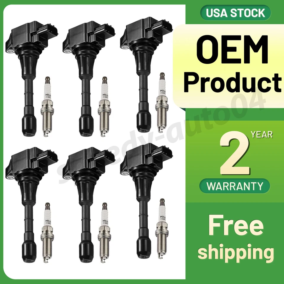 6X UF550 Ignition Bobinas+Spark plug For 2012-2013 Infiniti M35h 3.5L V6 Foto 1 de 4