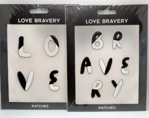 Lady Gaga Elton John "LOVE & BRAVERY" schwarz/weiß Sticker Patch - Bild 1 von 2