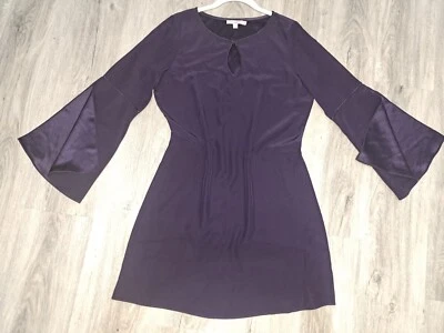Vestido Calypso St Barth Mujer Seda Púrpura Aline Con Mangas Largas Acampanadas Pequeño  Foto 1 de 4
