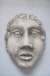 Ancient Roman Plaster Wall Hanger Decorative Mask Wall Hanger Indoor Outdoor - Picture 1 of 24
