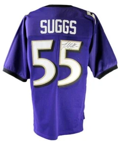 Terrell Suggs Autographed Purple Custom Jersey Baltimore Ravens Beckett - Picture 1 of 5