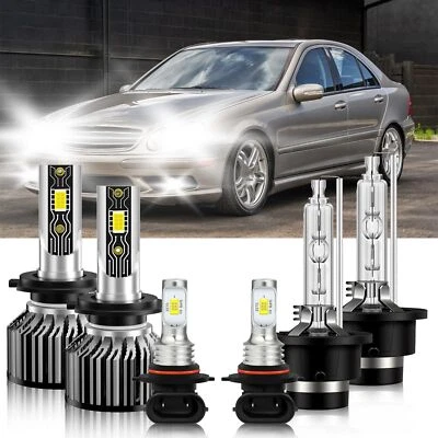 Bombillas de faros LED HID haz alto + luz antiniebla para Mercedes-Benz C55 AMG 2005-2007 Foto 1 de 4