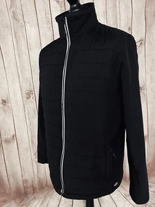 Dickies Mens Large Padded Quilted Softshell Jacket Coat Black Windbreaker - Picture 1 of 24
