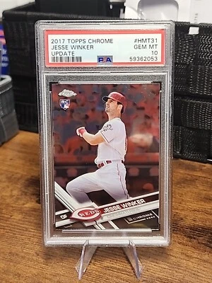 2017 TOPPS CHROME UPDATE JESSE WINKER #HMT31 RC PSA 10 GEM MINT ROOKIE REDS - Image 1 of 3