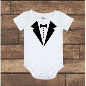 Smoking Hochzeit Party Gerber Baby Strampler Neugeborene - 24M  - Bild 1 von 3