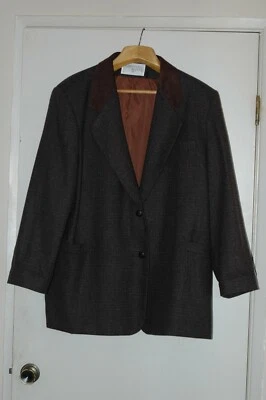 Nueva chaqueta formal de lana y gamuza International Scene para mujer talla 22, marrón Foto 1 de 4