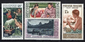 French Polynesia C24-C27 MNH Air Post Paintings Horses Fishing ZAYIX 0624S0051 - Picture 1 of 4