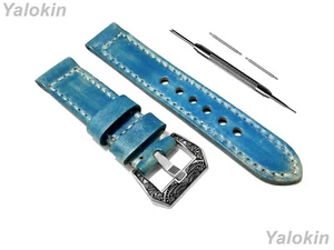 Turquoise Brushed Leather Band Strap for Garmin Vivoactive 3 and Music -B20 - Picture 1 of 9