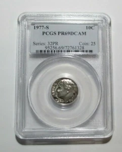 1977- S 10C PCGS PR69DCAM Roosevelt Dime Proof PCGS #95256.69/72761328 - Bild 1 von 2