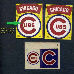 1970-1974 FLEER CLOTH STICKER PATCHES CHICAGO CUBS 3 VARIATIONS 1 RARE