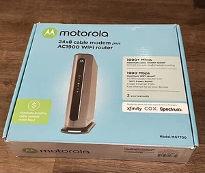 Motorola MG7550 16x4 High Speed Cable Modem Plus AC1900 WiFi Router - Afbeelding 1 van 6