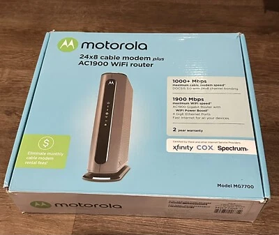Motorola MG7550 16x4 High Speed ​​Cable Modem Plus AC1900 WiFi Router - Image 1 of 4