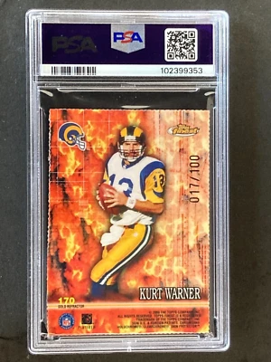 2000 Finest Kurt Warner / Chris Redman Gold Refractor #/100 PSA 9 - Image 1 of 2