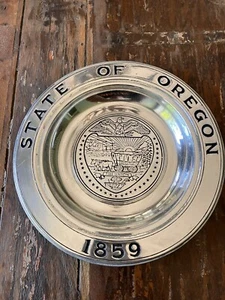 Alte Mühle Milmetallplatte State of Oregon Siegel Staatlichkeit Gedenkstätte 1859 Zinn - Bild 1 von 6