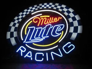 Racing Beer Neon Light Sign Lamp Bar Glass Wall Decor Hanging 24"x20" - Picture 1 of 3