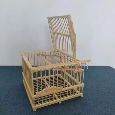 Bamboo Birdcage Repeating Trap Cage Hunting Escaped bird cage Birds Catch - Photo 1/4