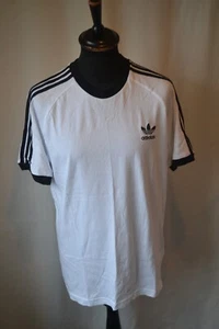 Vtg adidas 3 stripe white short sleeve T shirt sz XL mod casual sport - Picture 1 of 10
