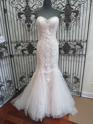 1162W MOONLIGHT J6399 IV SZ 12 $1497 BEAUTIFUL LACE   WEDDING DRESS GOWN - Image 1 of 4