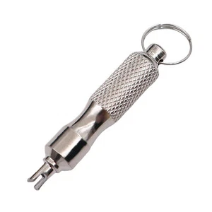Pocket Valve Core Removal Tool Keychain Portable Automotive Tire Valve Stem Tool - Foto 1 di 12