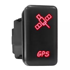 GPS - Vers. A - Red Backlit Push In Switch 1.54"x 0.83" (Fit: Toyota) - Picture 1 of 6