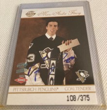 2003-04 PACIFIC SUPREME RC AUTHENTIC AUTOGRAPH #133 MARC-ANDRE FLEURY PENGUINS