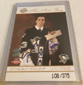 2003-04 PACIFIC SUPREME RC AUTHENTIC AUTOGRAPH #133 MARC-ANDRE FLEURY PENGUINS