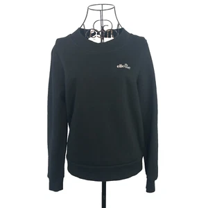 Ellesse Sweatshirt Womens UK 10 Black 90s Y2K Retro Streetwear Pro Tech - Picture 1 of 11