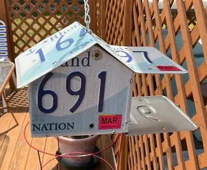 Homemade Rhode Island License Plate Bird House Ready To Hang - Picture 1 of 9