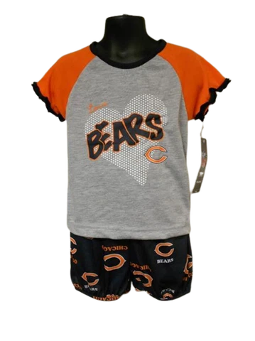 NEW Chicago Bears GIRLS TODDLERS 3T NFL Team Apparel 2 Piece Pajama Set Cover