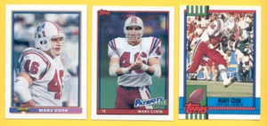 1990-1991 Topps Bowman MARV COOK New England Patriots 3-Card Lot - Picture 1 of 1