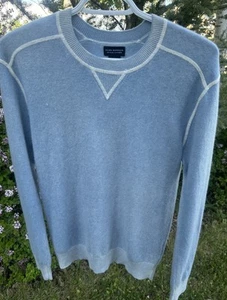 Club Monaco Recycled Cashmere Sweater Size XS Icy Blue Heathered Coastal Preppy - Picture 1 of 4