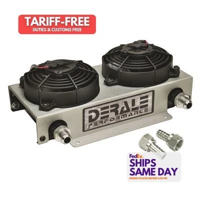 Derale DER15845 Plate Type Aluminum Fluid Cooler and Fan Universal Performance - Image 1 of 4