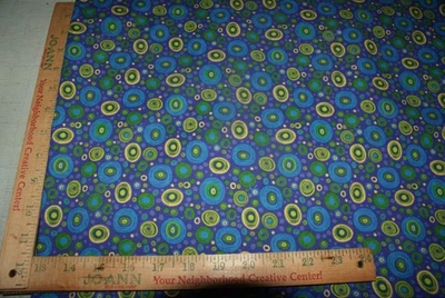 Marcus Brother Blue Green Circles Cotton Fabric 27 x 36 " Quilting Fast Shipping - Image 1 of 3