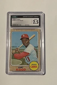 1968 Topps Curt Flood CGC Graded 2.5 Good + - Picture 1 of 2