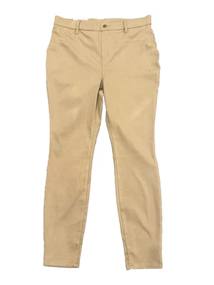 Time And Tru Women’s Pants  Large 12-14 High Rise Stretch Fitted Pull On Tan New - Image 1 of 4