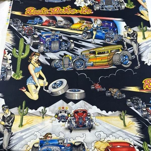 1 Yard Drag Race 2012 OOP HTF Alexander Henry Cotton Fabric - Picture 1 of 4