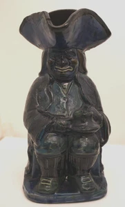 Rare Antique Large Brannam Pottery Toby Jug, Variegated Green & Blue Glazed 1909 - Picture 1 of 22