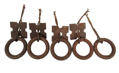 Vintage Wrought Iron Drawer Cabinet Pull Ring Lot Rusty Barn Rustic Farmhouse - Image 1 of 4