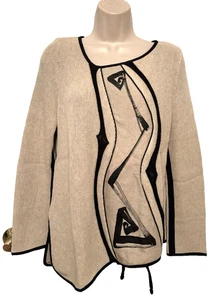 NWT Jaskar Women's Designer Blouse Size S Hand Painted Beige Tunic Blouse - Picture 1 of 10