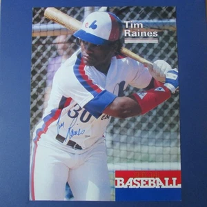 TIM RAINES 1984 INSERT 8X11 SIGNED AUTO MONTREAL EXPOS PETE ROSE ON BACK - Picture 1 of 3