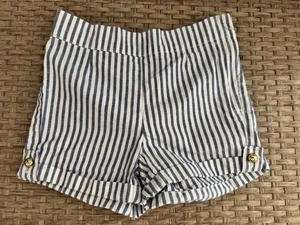 Janie and Jack Toddler Girl 2T Blue and White Stripe Side Zip Shorts Adjustable - Picture 1 of 8