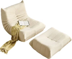 Sitzsack Stühle Couch Sofabezug Lazy Sofa Lounger Beanbag Sessel mit Fußhocker - Bild 1 von 17