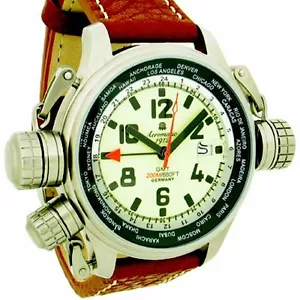 German XXL SWISS-GMT-movement-Worldtour Luminous protecting crown system A1286 - Picture 1 of 5