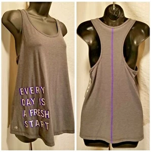 IDEOLOGY Damen M L XXL grau Racerback Tank Top TShirt JEDER TAG IST EIN NEUSTART - Bild 1 von 6