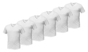 6 T-Shirt Maglietta Maglia Uomo Cotone Intimo Scollo V Fino 7XL - Foto 1 di 1
